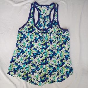Aeropostale Blue Floral Tank Top